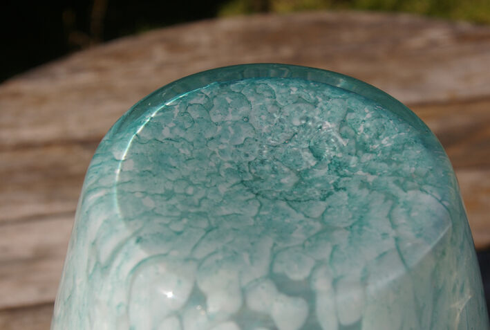 Blue clichy blown glass vase