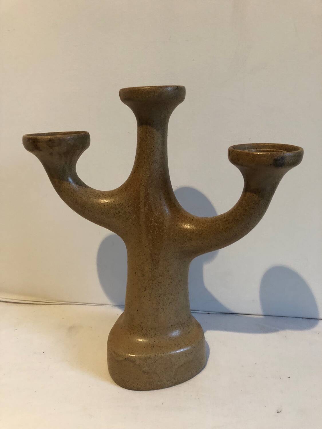 Three-armed stoneware candlestick 70