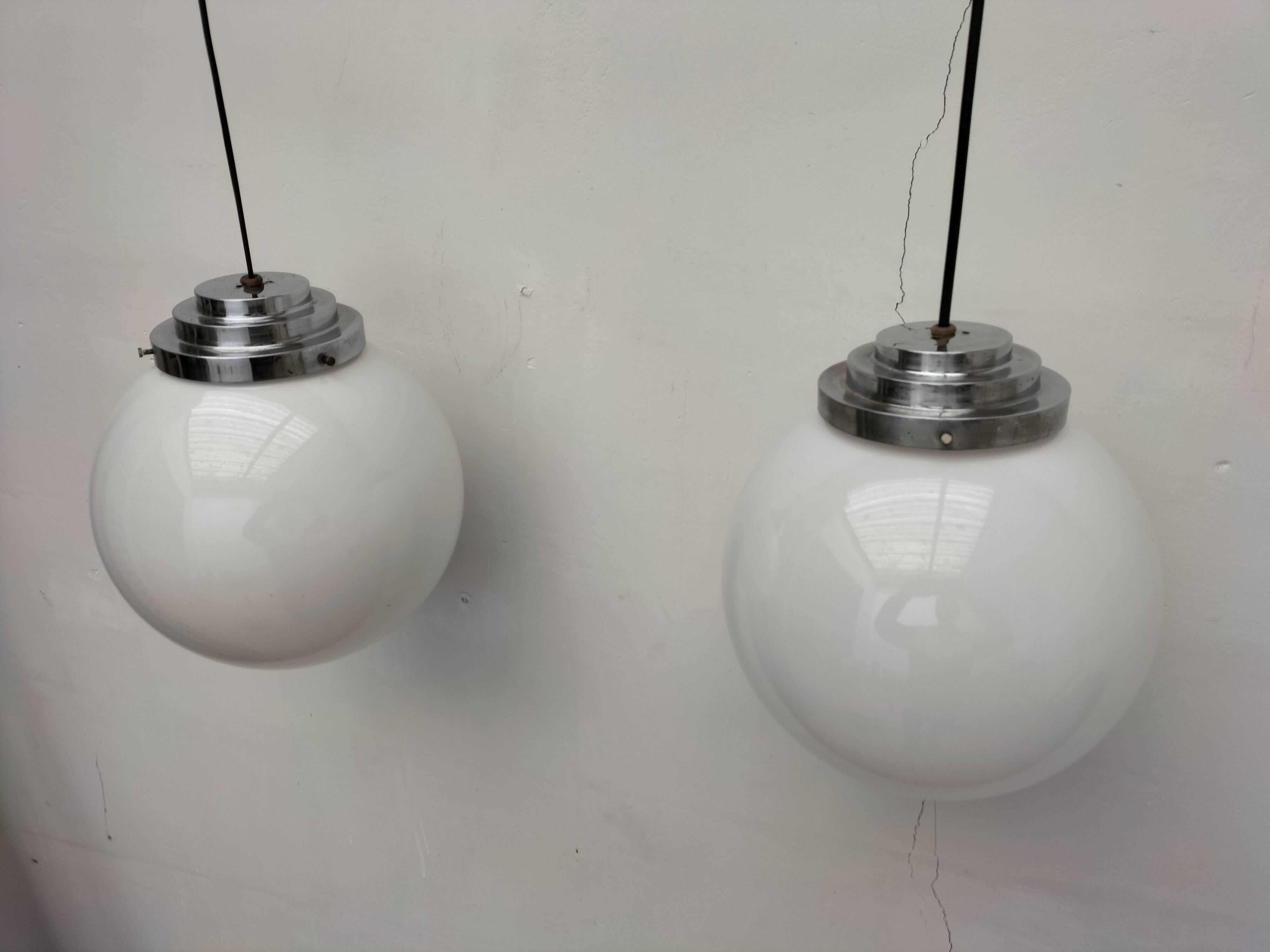 Opaline ball pendants