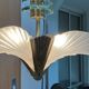 Bronze and molded glass chandelier, 1930s Art Deco style