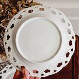 6 assiettes à desserts en porcelaine ajourée