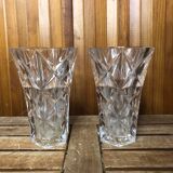Pair of vintage cut crystal vase #a530