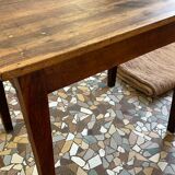 Table cuisine ou bureau, noyer/epoxy or, restaurée