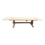 Large monastery type table in oak and its 2 extensions