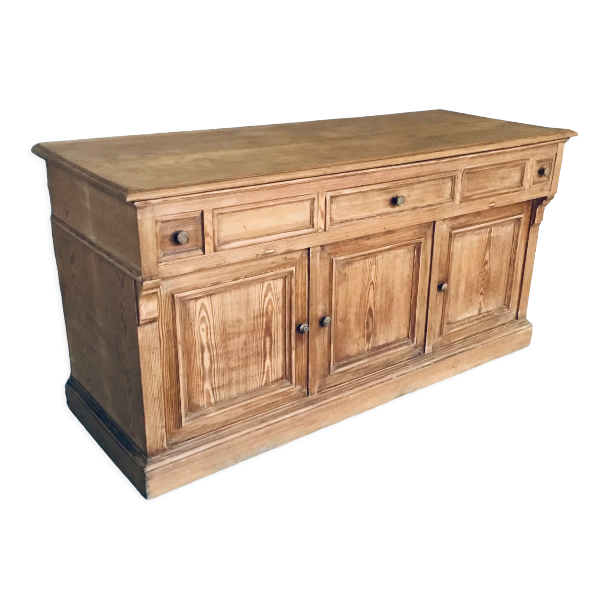 Counter or low sideboard in solid wood - craft furniture