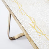 Mosaic & brass coffee table by Berthold Muller