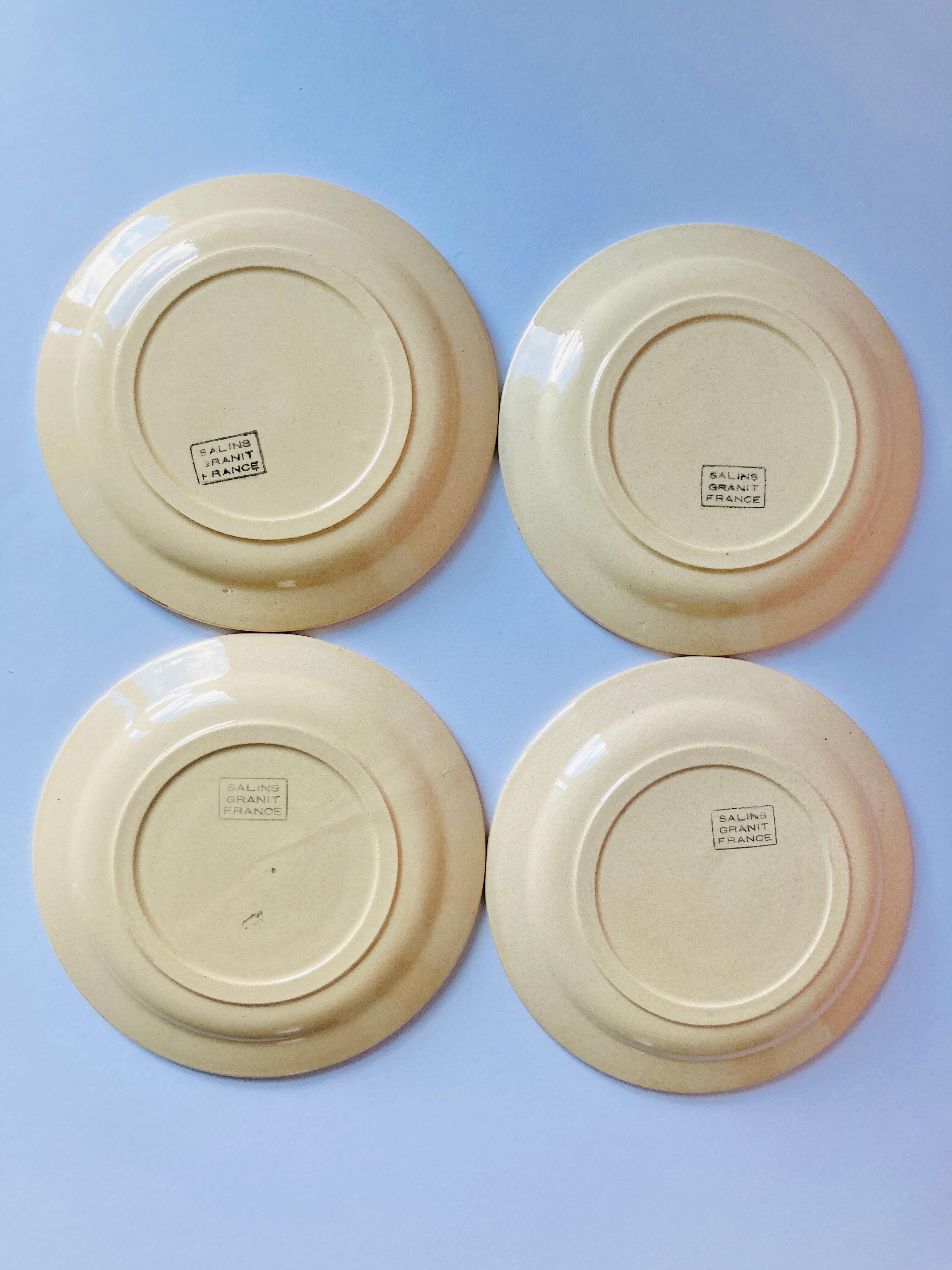 Lot 4 flower coffee cups salins granit france