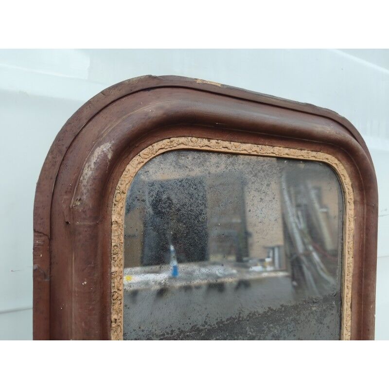 Miroir de cheminée 19ème bois et stuc