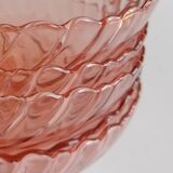 Rosaline service 5 cups and pink glass salad bowl