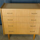 Light wood chest of drawers 4 drawers 1960 Spindle legs