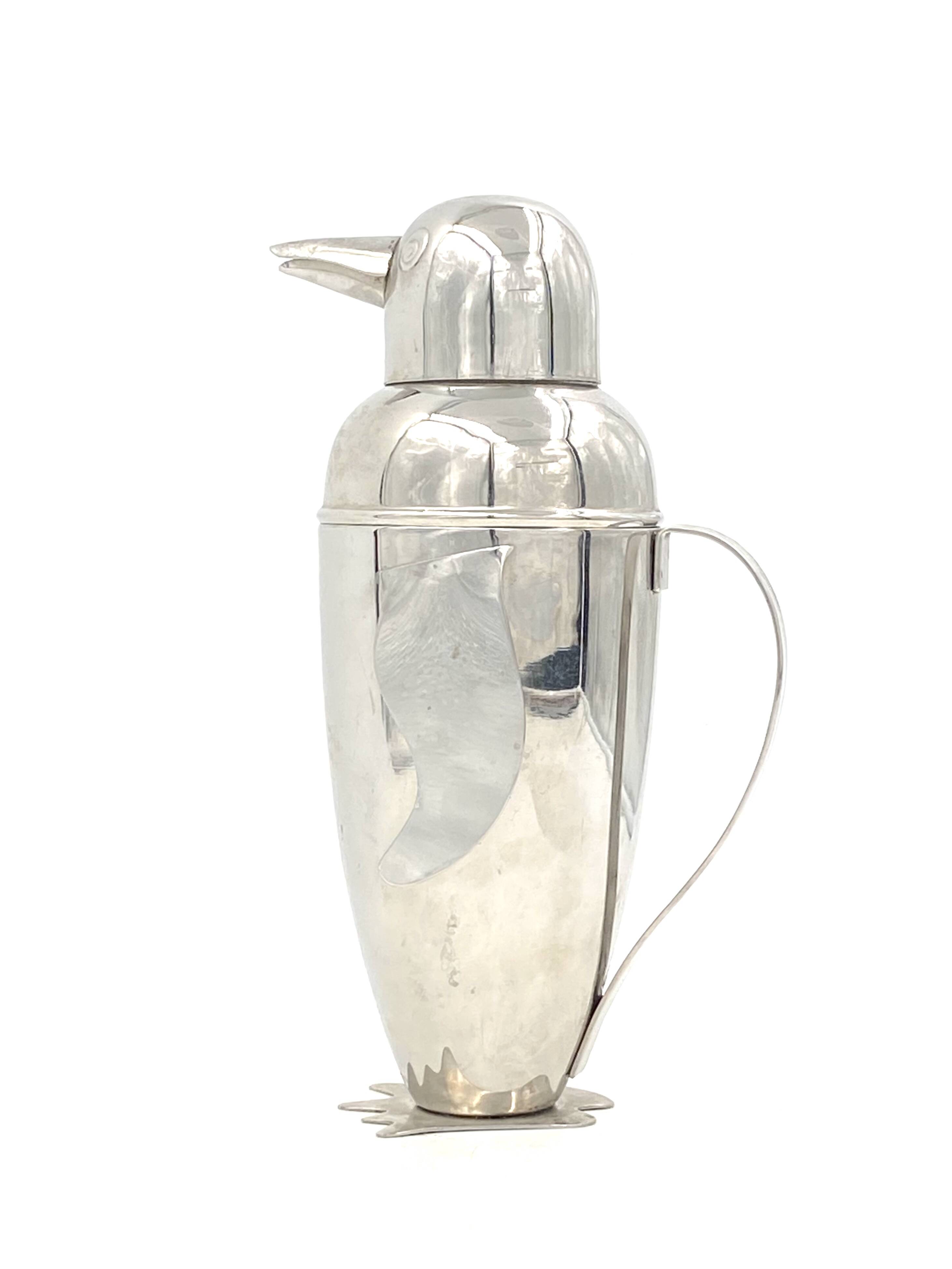 Penguin cocktail shaker, italy late xx century