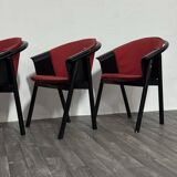 Modern Chairs in Lacquered Wood and Fabric from Pozzi & Verga, 1970s, Set of 4