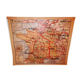 Vidal-Lablache 50s educational wall map