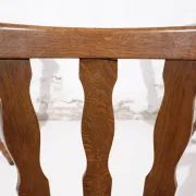 Set of 3 brutalist chairs with arched cut-outs and turned legs