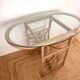 Small oval dining table in rattan "Double Gerbe" – Duo Rivie format