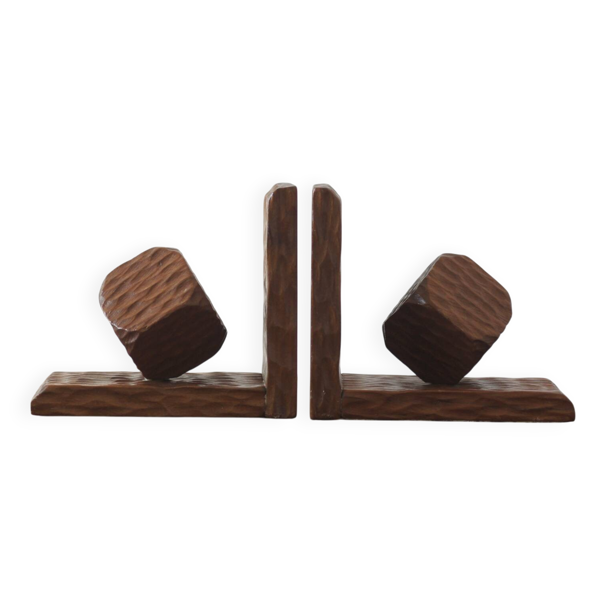 Mid-Century Modern Wooden Bookends, 1950s, Set of 2