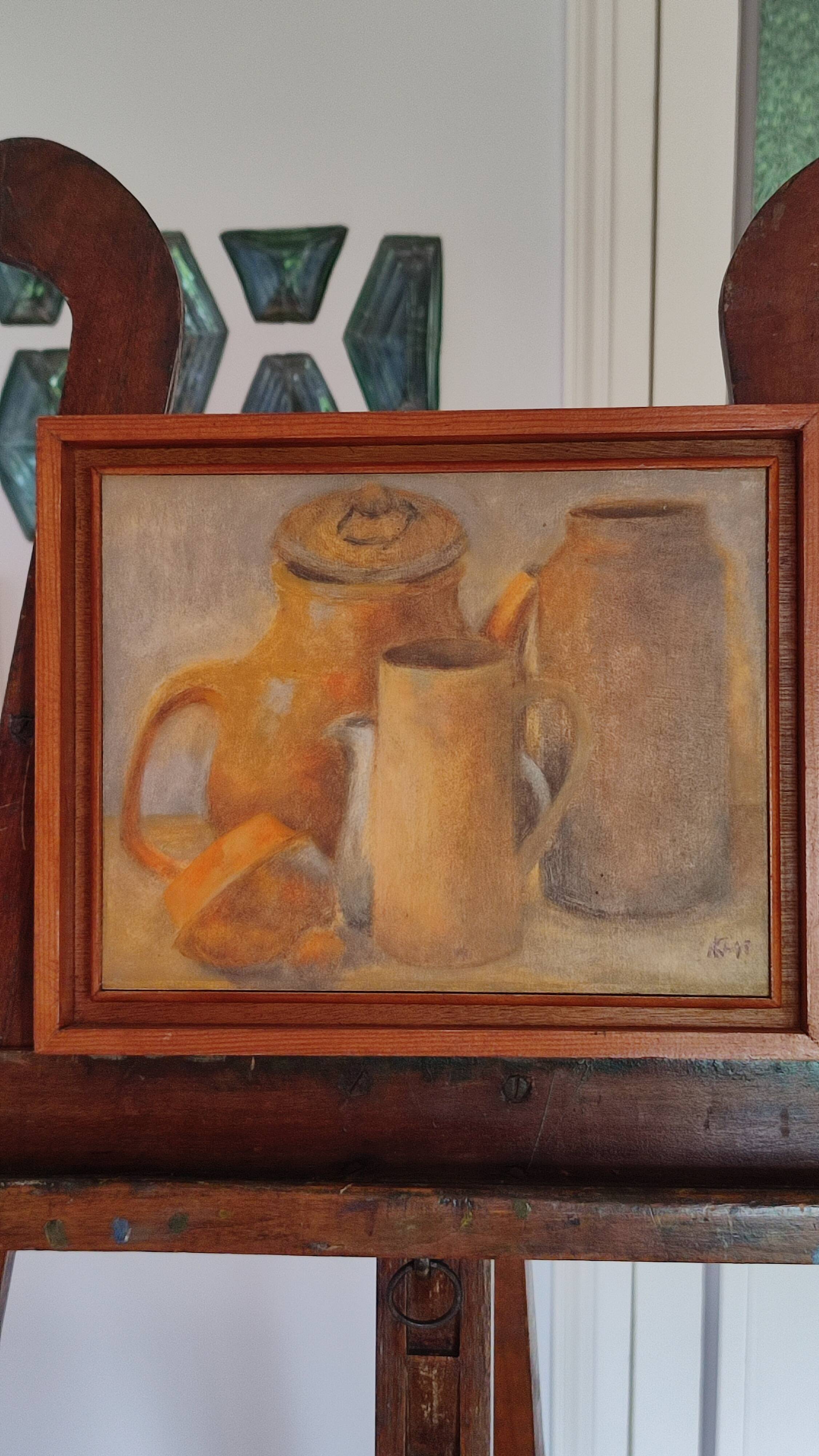 Nature morte aux pots de Nelly le Couëdic (1943-2009)