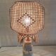 Table lamp statuette in limestone - mid 20th century