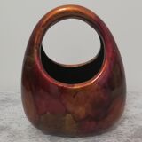 Vase or planter in enamelled and lacquered metal