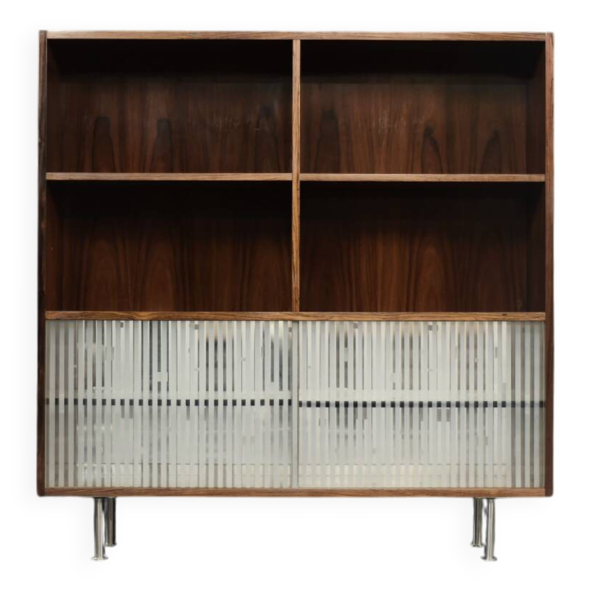 Vintage Mid-Century Scandinavian Modern Rosewood Highboard with Glass, 1960