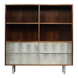 Vintage Mid-Century Scandinavian Modern Rosewood Highboard with Glass, 1960