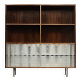 Vintage Mid-Century Scandinavian Modern Rosewood Highboard with Glass, 1960