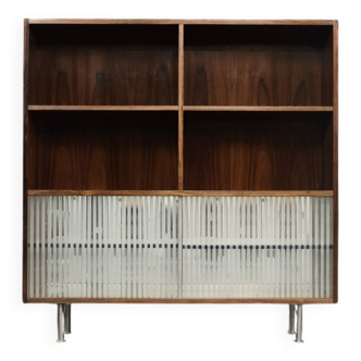 Vintage Mid-Century Scandinavian Modern Rosewood Highboard with Glass, 1960