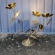 Vintage Brass Flower Floor Lamp - Hollywood Regency Style 1960s/1970s