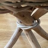 Tabouret en osier pieds croisés