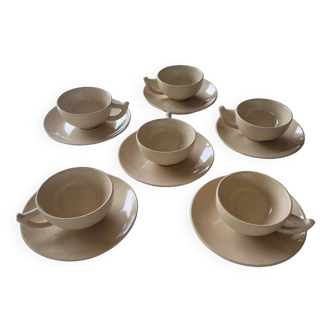 6 art deco style cups and saucers