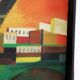 Tableau abstrait « Aftenrode », années 70