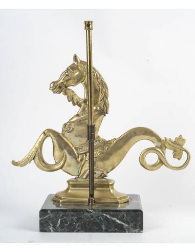 Pair of marble and bronze lamp bases, 20th century