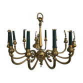 12 spoke solid bronze chandelier
