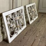 Pair of cast iron window shutters in Louis XVI style.