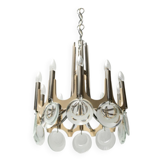 Chandelier 10 lights vintage 70s modern style