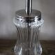 Vintage glass sugar bowl with metal spout