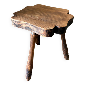 Dark wood tripod stool