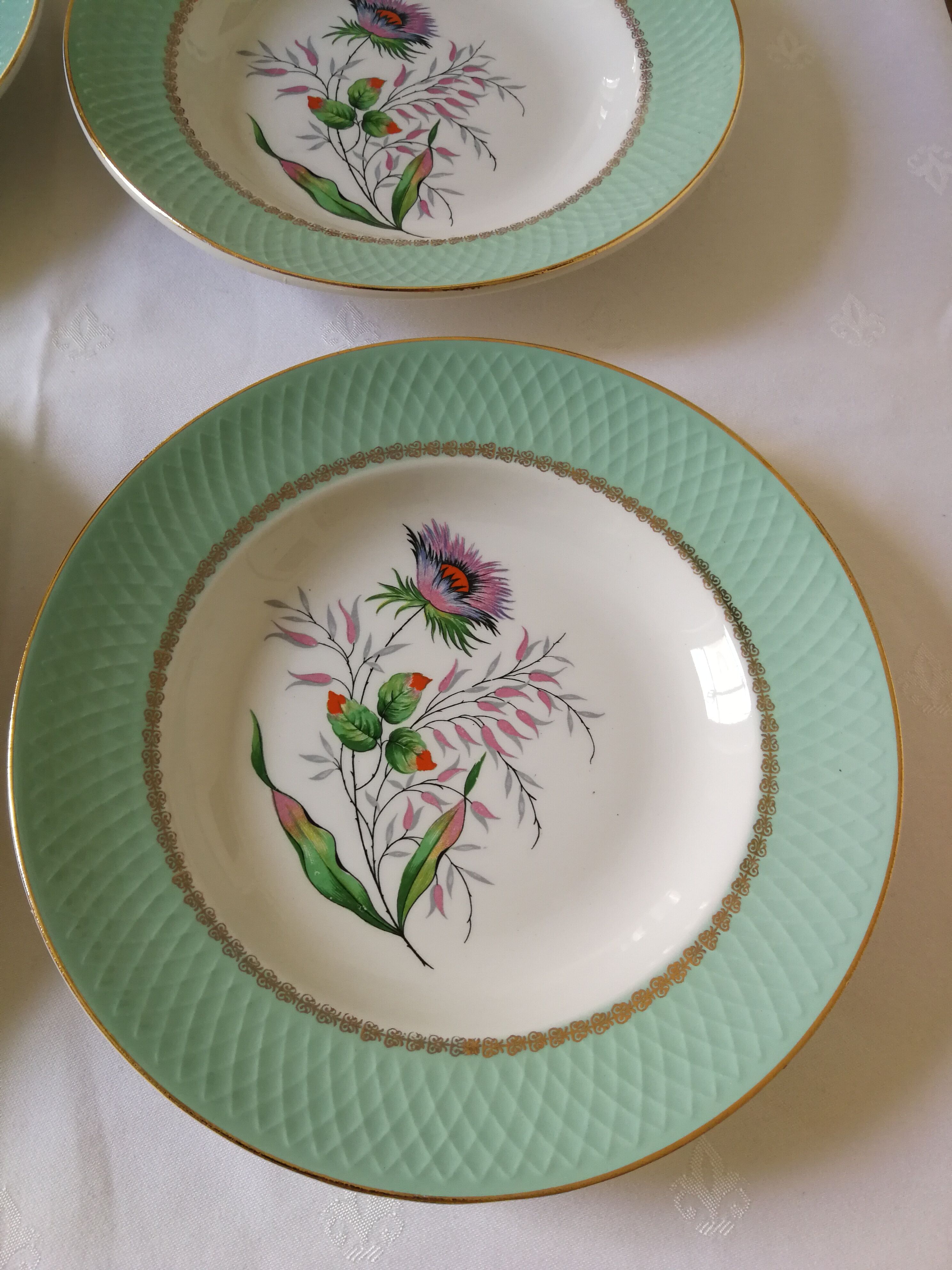 Set of 6 hollow plates Orchies Moulins des Loups