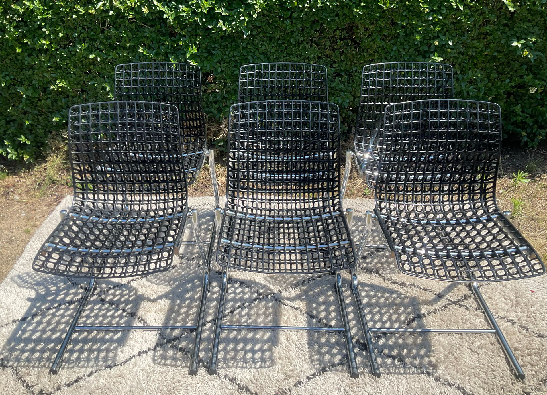 Série de 6 chaises « Moiré » par Ton Haas