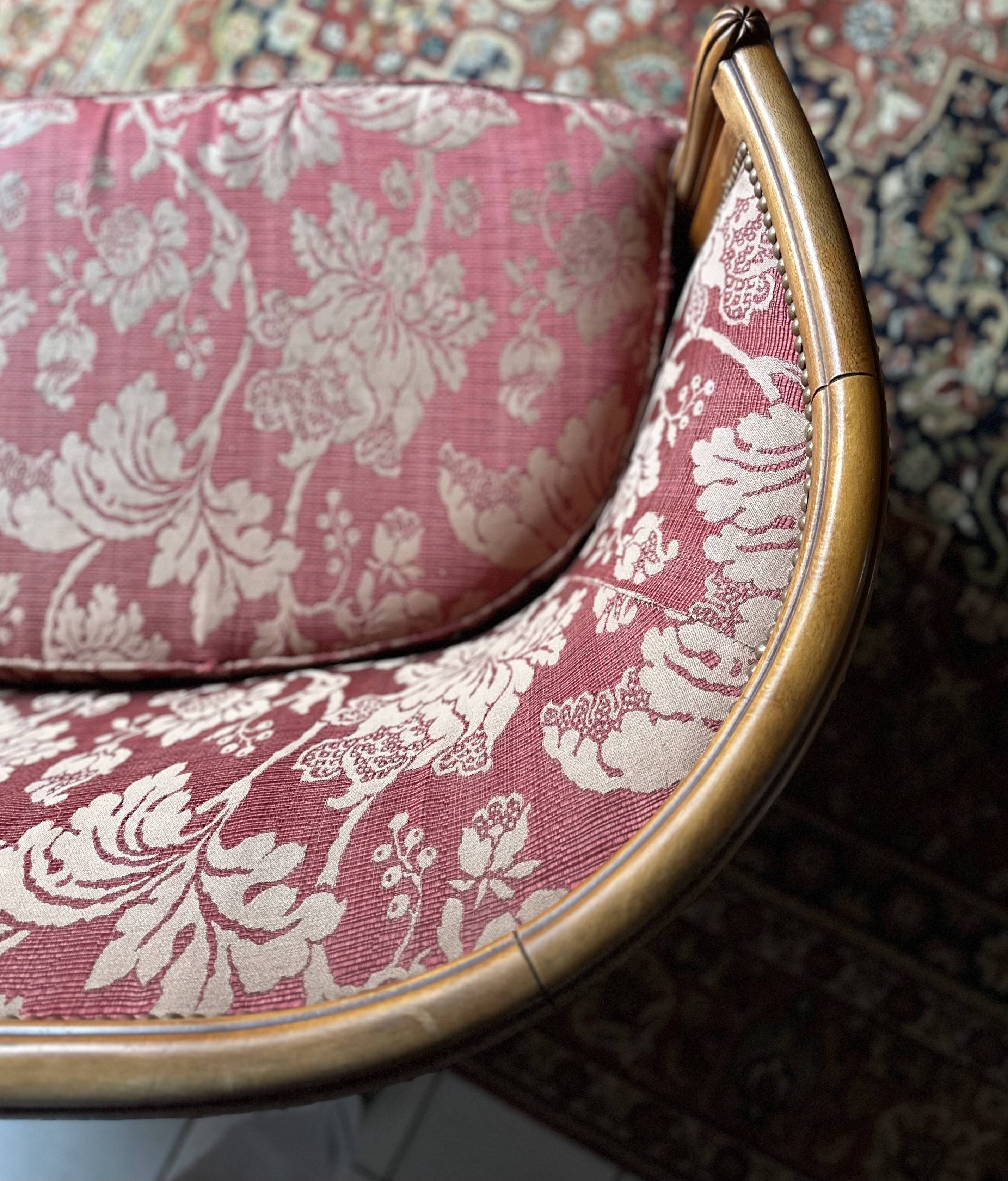 Set of Louis XVI style basket benches, 2 and 3 seats