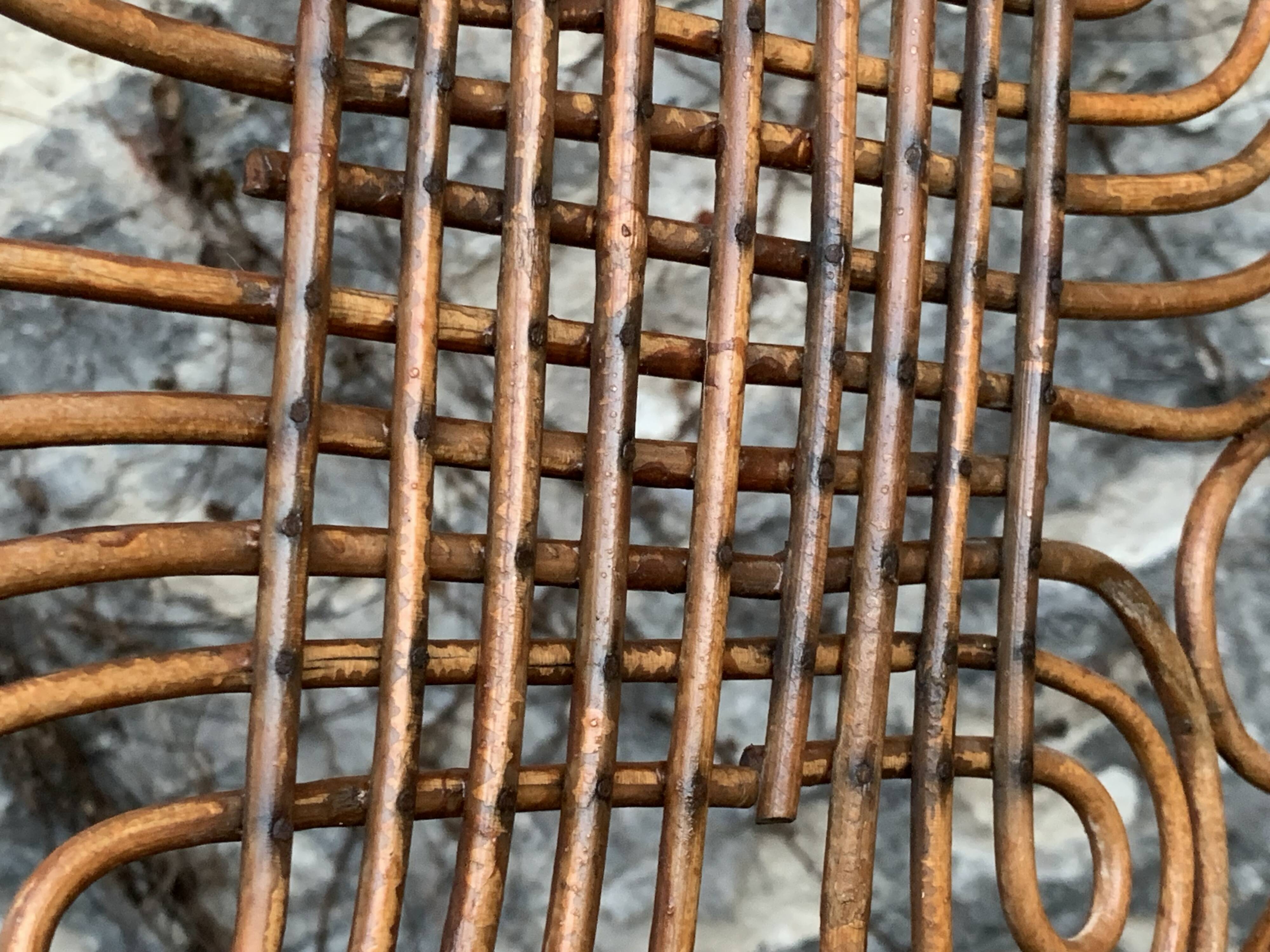 Vintage 1960s Curved Rattan Screen