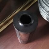 Japanese copper vase with black patina