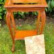 Louis XV style pedestal table/harness in solid cherry topped with marble