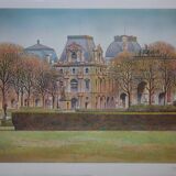 Rolf rafflewski: the louvre museum, original signed lithograph