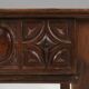 Antique Spanish console table in oak wood, with 2 large drawers from the 18th century.