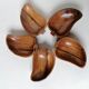 5 coupelles bois teck forme poire