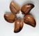 5 pear-shaped teak wood cups