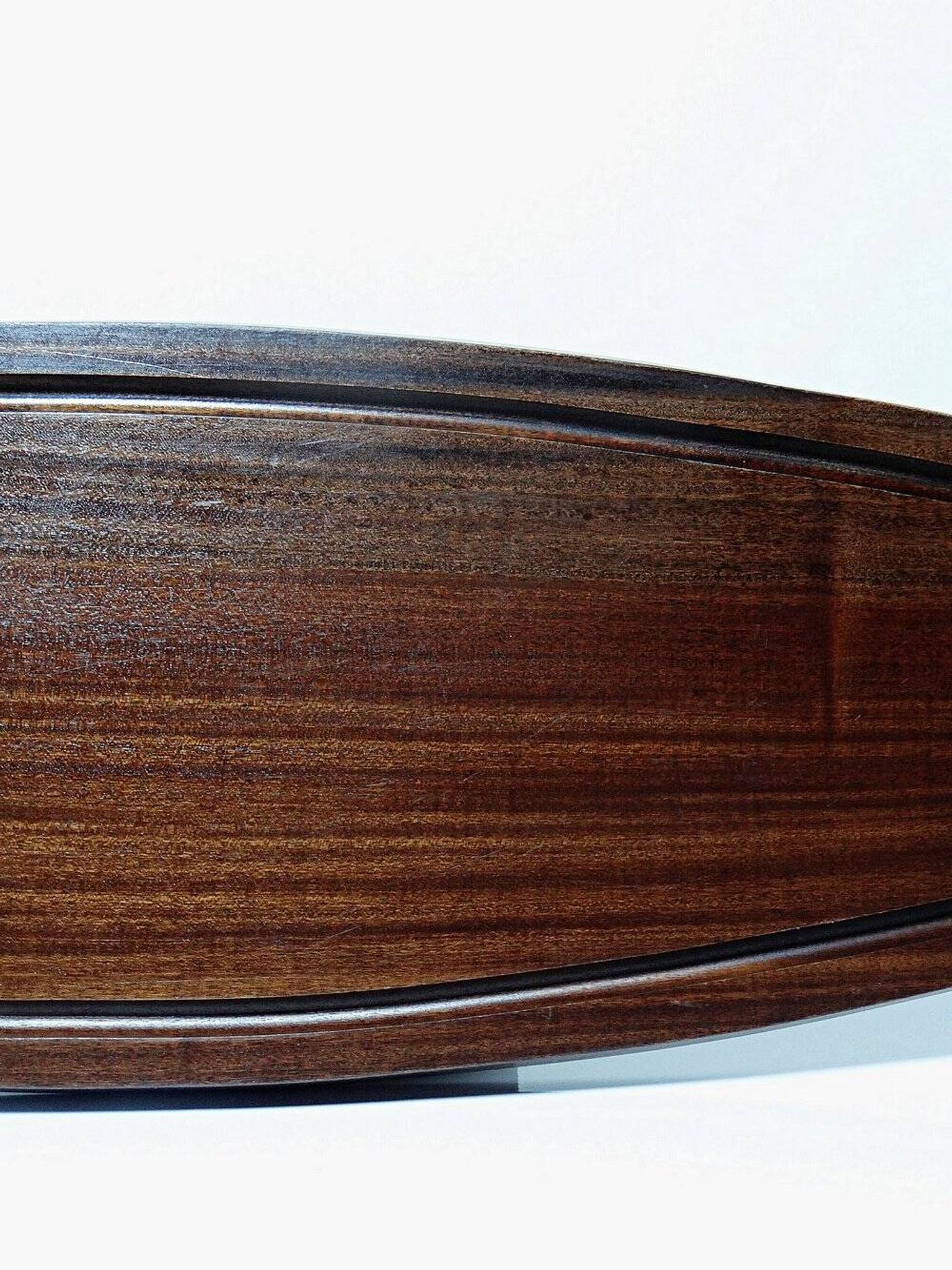 Large vintage 1960s wooden and silver-plated metal salmon serving tray