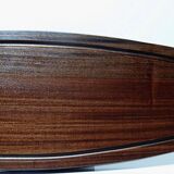 Large vintage 1960s wooden and silver-plated metal salmon serving tray