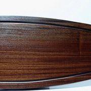 Large vintage 1960s wooden and silver-plated metal salmon serving tray